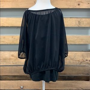 lori & jane Shirts & Tops - Girls black, sheer shirt. lori & jane Shirts & Tops - Girls black, sheer shirt.